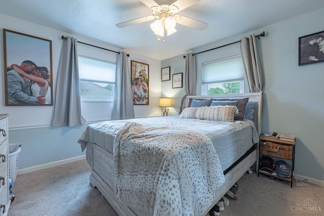 8588 Twincreek Dr, Franklin Twp, OH 45005 - bedroom featuring light carpet, baseboards, and ceiling fan