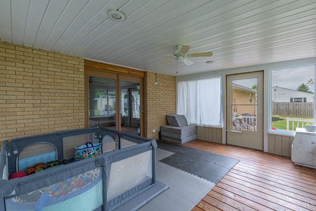 8588 Twincreek Dr, Franklin Twp, OH 45005 - sunroom / solarium featuring plenty of natural light and ceiling fan