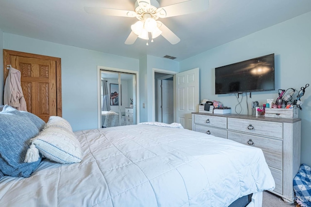 8588 Twincreek Dr, Franklin Twp, OH 45005 - carpeted bedroom with ceiling fan and a closet