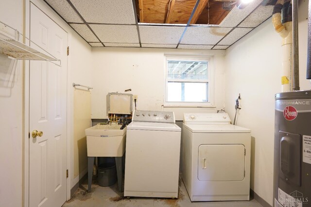 1260 Pine Forest Dr, Pierce Twp, OH 45102 - washroom featuring water heater and washer and dryer