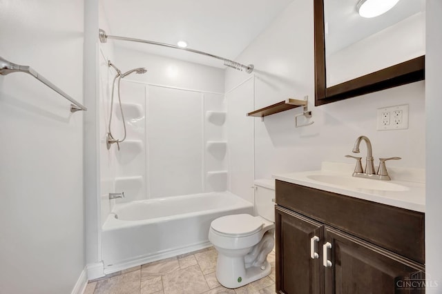 4604 Simpson Ave, Cincinnati, OH 45227 - bathroom featuring toilet, vanity, and tub / shower combination