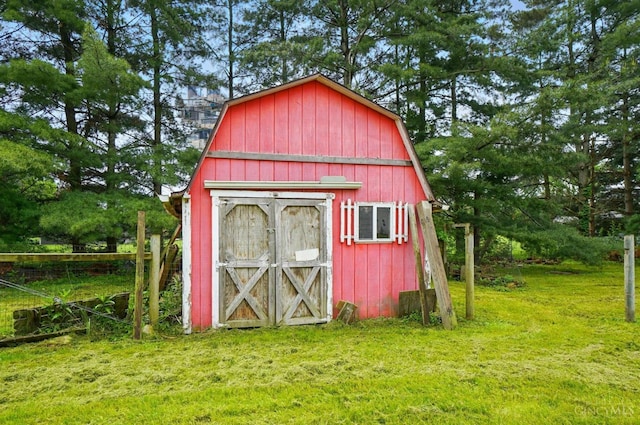 view of shed