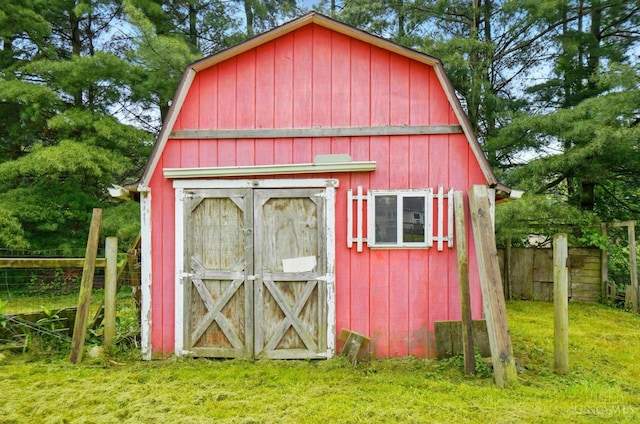 view of shed