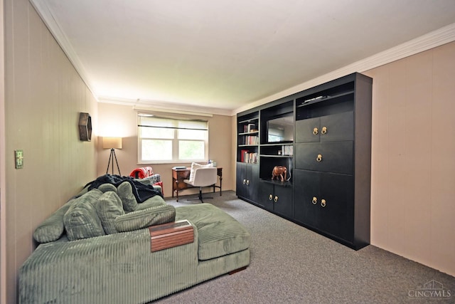 5638 Victoryview Ln, Delhi Twp, OH 45233 - living area featuring carpet and crown molding