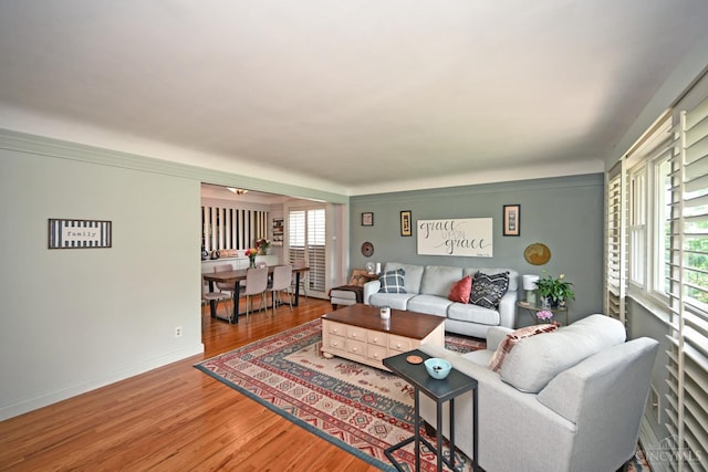 5638 Victoryview Ln, Delhi Twp, OH 45233 - living room with wood finished floors and baseboards