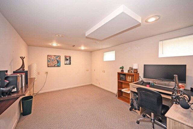 5638 Victoryview Ln, Delhi Twp, OH 45233 - carpeted office space featuring baseboards and recessed lighting
