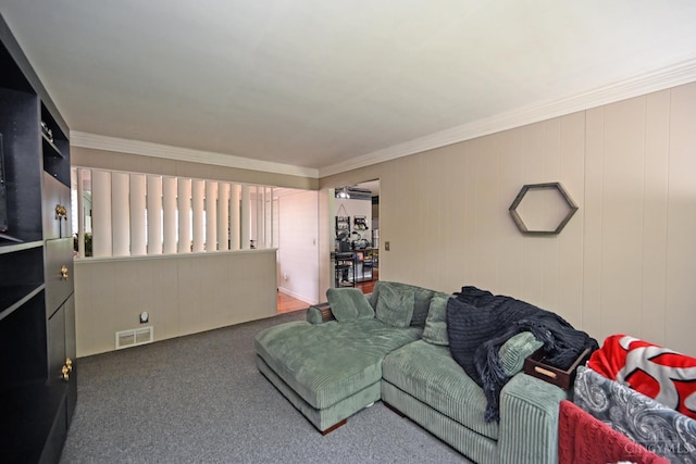5638 Victoryview Ln, Delhi Twp, OH 45233 - living area featuring ornamental molding and carpet flooring