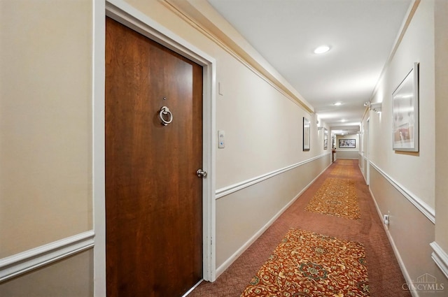 1617 E Mcmillan St Unit 605, Cincinnati, OH 45206 - hall with recessed lighting and carpet flooring
