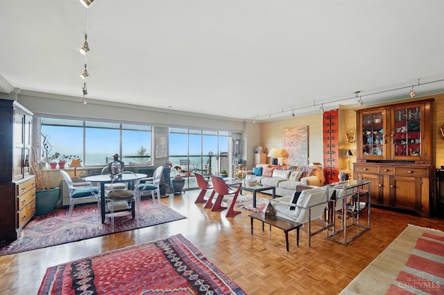 1617 E Mcmillan St Unit 605, Cincinnati, OH 45206 - living area with rail lighting and plenty of natural light