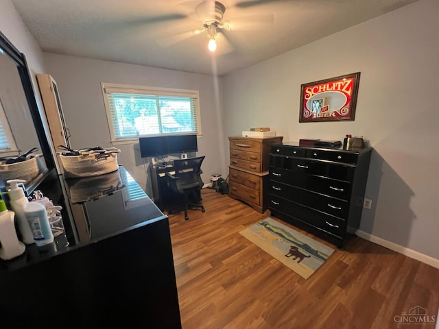 8608 Dundalk Ct, Sycamore Twp, OH 45236 - office featuring a ceiling fan, light wood finished floors, and baseboards