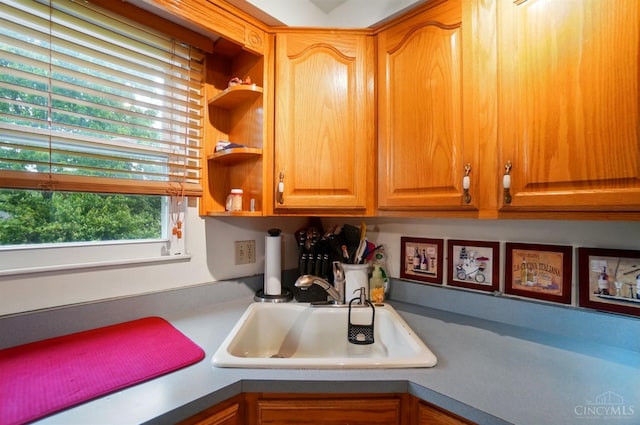 12056 Hazelhurst Ln, Springfield Twp, OH 45240 - kitchen featuring a sink and open shelves