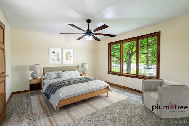 378 Natalie Ln, Turtle Creek Twp, OH 45036 - bedroom with baseboards, carpet floors, and ceiling fan