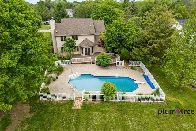 378 Natalie Ln, Turtle Creek Twp, OH 45036 - view of swimming pool with a deck and a diving board