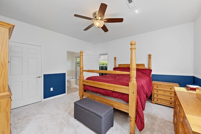 164 Shanda Dr, Monroe, OH 45040 - bedroom with carpet flooring, ensuite bath, a ceiling fan, and baseboards