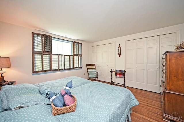 667 N Meadowcrest Cir, Springfield Twp, OH 45231 - bedroom with wood finished floors and two closets