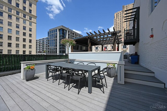 15 W Fourth St Unit 413, Cincinnati, OH 45202 - deck featuring outdoor dining area and a pergola