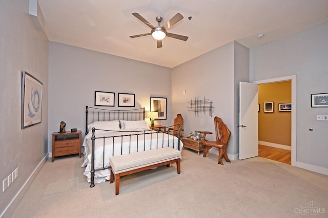 15 W Fourth St Unit 413, Cincinnati, OH 45202 - carpeted bedroom with baseboards and ceiling fan
