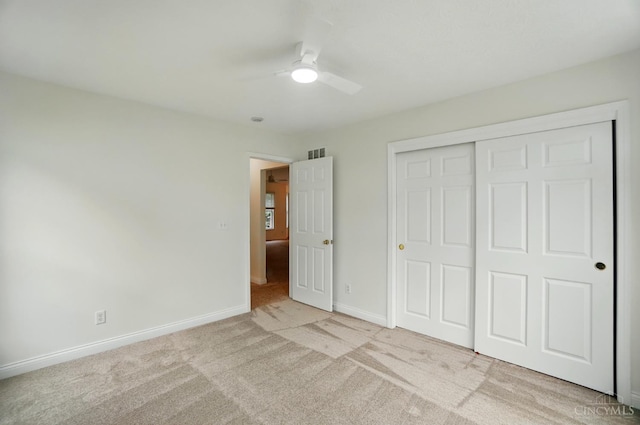 7785 Dew Drop Cir, Hamilton Twp, OH 45039 - unfurnished bedroom with carpet, baseboards, a closet, and ceiling fan