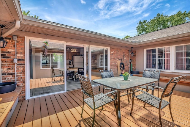 1366 Devils Backbone Rd, Green Twp, OH 45233 - wooden deck featuring outdoor dining area