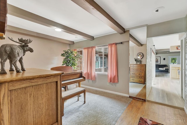 1366 Devils Backbone Rd, Green Twp, OH 45233 - office space with beamed ceiling, light wood-style floors, and baseboards