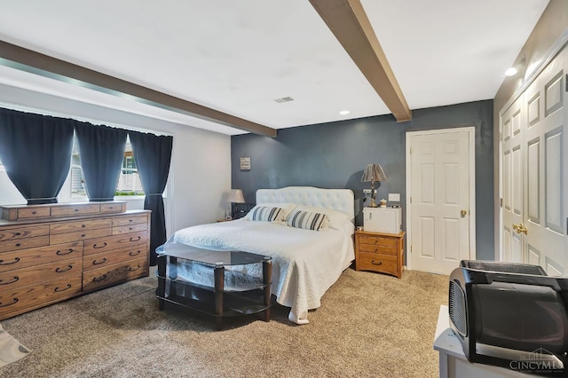 1366 Devils Backbone Rd, Green Twp, OH 45233 - carpeted bedroom with beamed ceiling