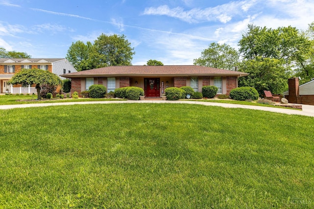 1366 Devils Backbone Rd, Green Twp, OH 45233 - ranch-style house with a front yard and brick siding
