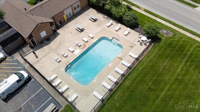 4906 Chalet Dr Unit 7, Saint Bernard, OH 45217 - drone / aerial view of a pool