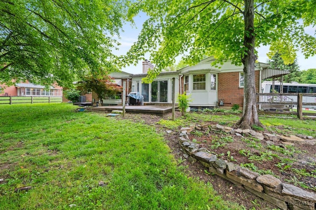 200 Santa Fe Rd, Middletown, OH 45042 - rear view of property with a chimney, a patio area, and brick siding