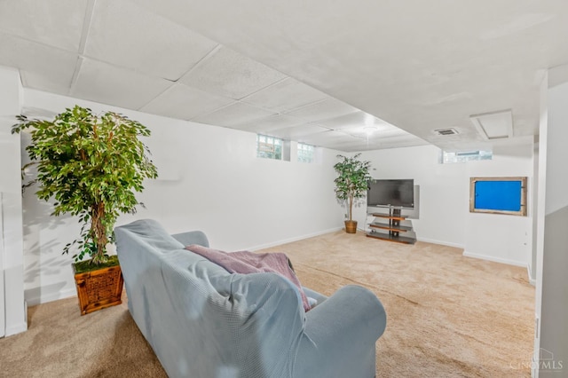 200 Santa Fe Rd, Middletown, OH 45042 - living area with carpet floors and a paneled ceiling
