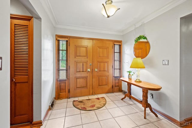 200 Santa Fe Rd, Middletown, OH 45042 - foyer entrance featuring crown molding and light tile patterned floors