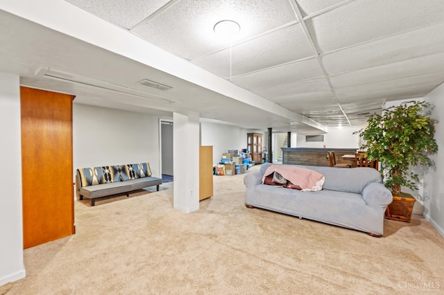 200 Santa Fe Rd, Middletown, OH 45042 - carpeted living area featuring a paneled ceiling and baseboards
