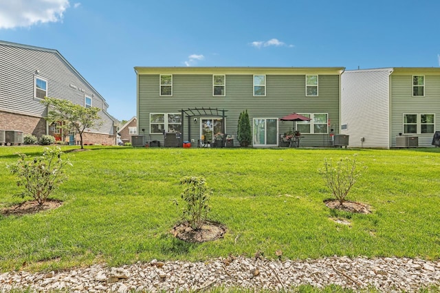 5859 Parkview Ln, Miami Twp, OH 45150 - rear view of property with central AC unit and a yard