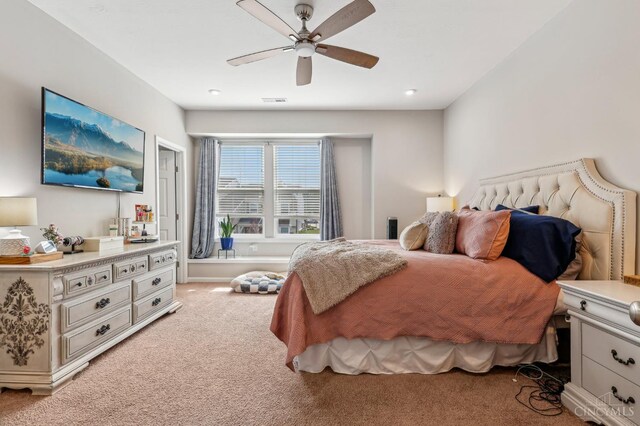 5859 Parkview Ln, Miami Twp, OH 45150 - bedroom with light colored carpet and ceiling fan
