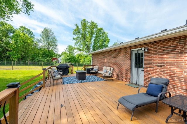 6290 Ludlum Rd, Salem Twp, OH 45152 - wooden terrace with an outdoor living space and area for grilling