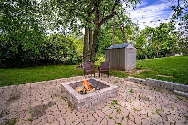 4723 Rosedale Rd, Middletown, OH 45042 - view of patio / terrace with a fire pit