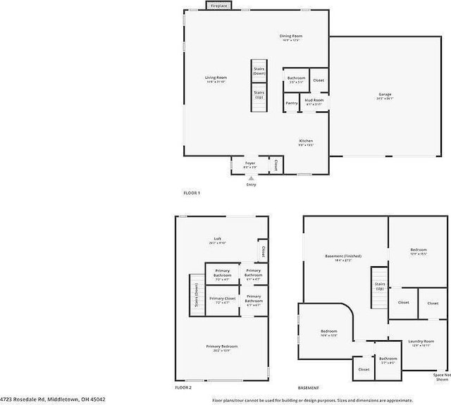 4723 Rosedale Rd, Middletown, OH 45042 - floor plan / room layout