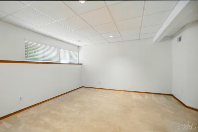 6872 Sandharbor Ct, Hamilton Twp, OH 45039 - carpeted spare room featuring a paneled ceiling and baseboards
