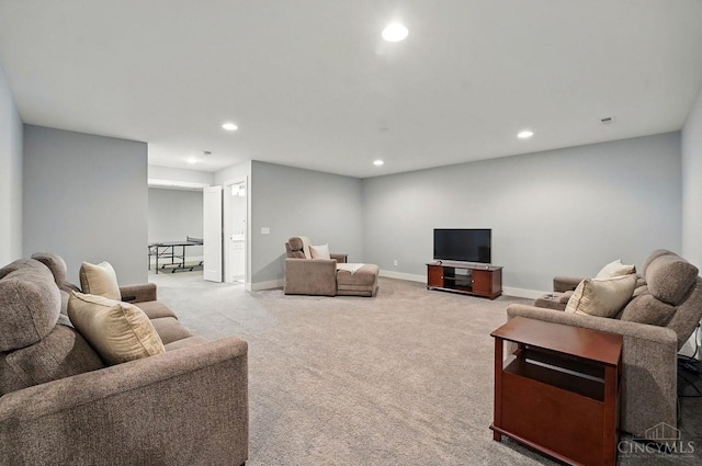 9276 Beacon St, Deerfield Twp, OH 45040 - living area with recessed lighting, light carpet, and baseboards