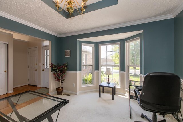 6260 Lake Front, Mason, OH 45040 - foyer with a textured ceiling, a chandelier, crown molding, and baseboards