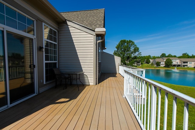 6260 Lake Front, Mason, OH 45040 - deck with a water view and a lawn