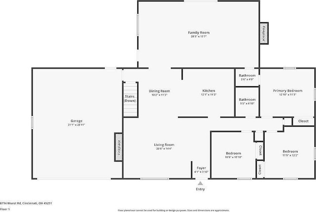 8714 Wuest Rd, Colerain Twp, OH 45251 - floor plan / room layout