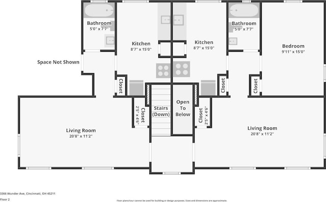 3366 Wunder Ave, Cincinnati, OH 45211 - floor plan / room layout