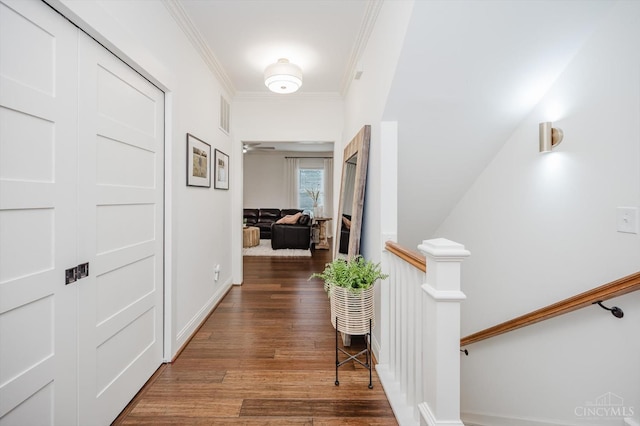 1171 Craig Ct, Hamilton Twp, OH 45039 - hall featuring wood finished floors and ornamental molding