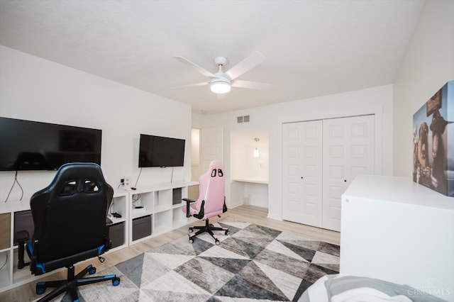 1171 Craig Ct, Hamilton Twp, OH 45039 - office area with wood finished floors and ceiling fan