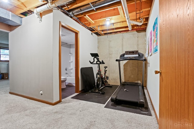 2020 Woodcreek Dr, Fairfield, OH 45014 - workout room featuring carpet