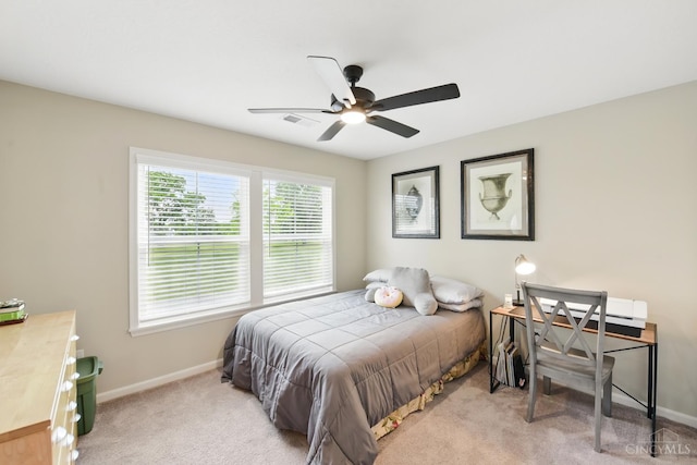 1387 Lake Run Dr, Turtle Creek Twp, OH 45036 - bedroom featuring carpet floors, baseboards, and a ceiling fan