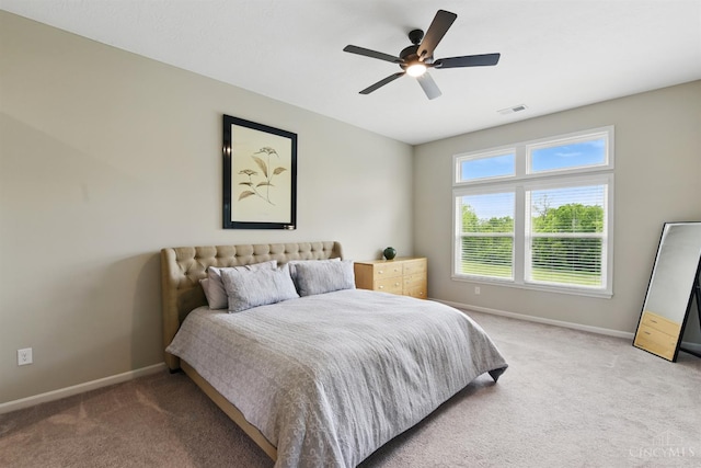 1387 Lake Run Dr, Turtle Creek Twp, OH 45036 - bedroom featuring light carpet, baseboards, and ceiling fan
