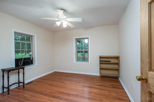 1182 Hook Morgan Rd, Concord Twp, OH 45679 - empty room featuring plenty of natural light, wood finished floors, and ceiling fan