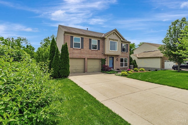 4600 Blainfield Ct, Union Twp, OH 45103 - traditional home with a garage, driveway, brick siding, and a front yard