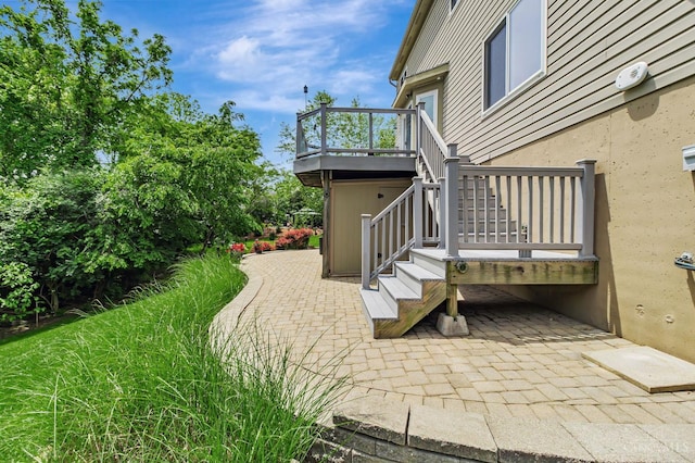 4600 Blainfield Ct, Union Twp, OH 45103 - view of patio / terrace featuring stairway and a wooden deck